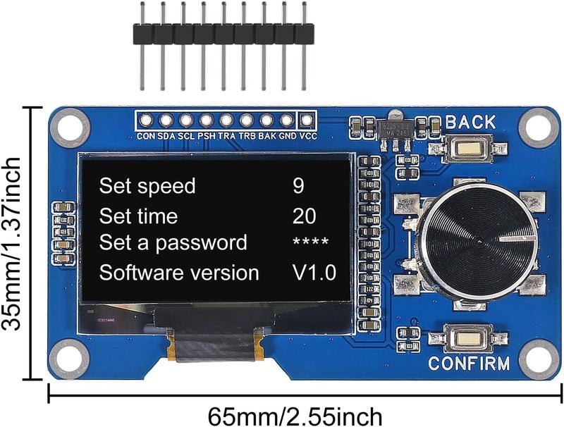 AiTrip 2PCS 1.3-inch OLED Module Button EC11 Rotary Encoder IIC Interface LCD Screen for Arduino -White - Image 3